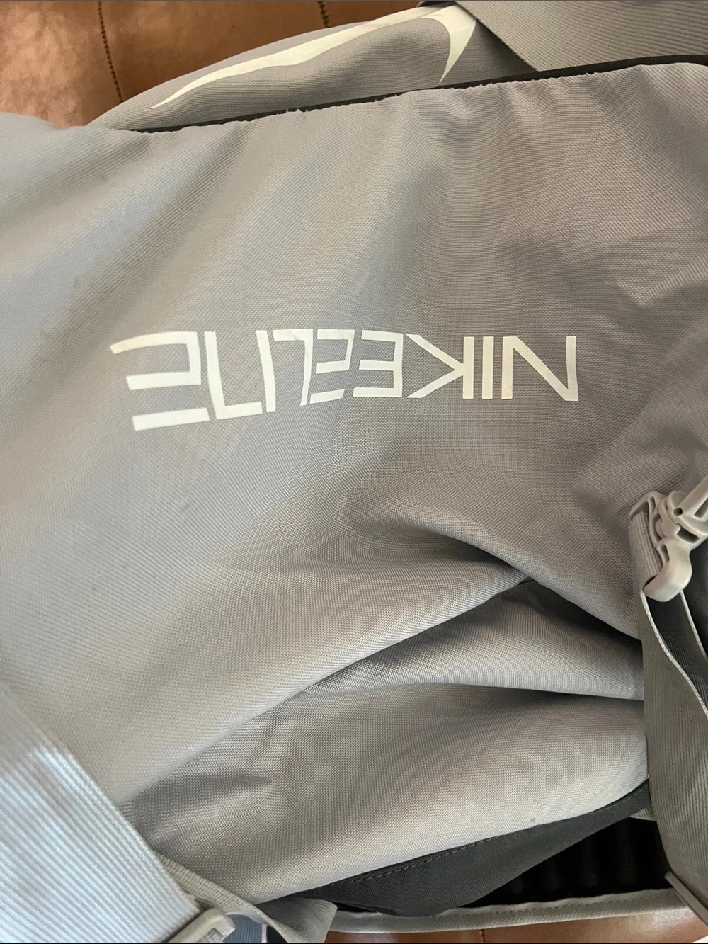 Nike Elite Gray Men's Duffel with Padded Shoulder Strap